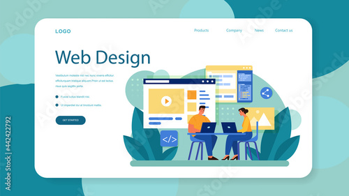 Website layout web banner or landing page. Web development