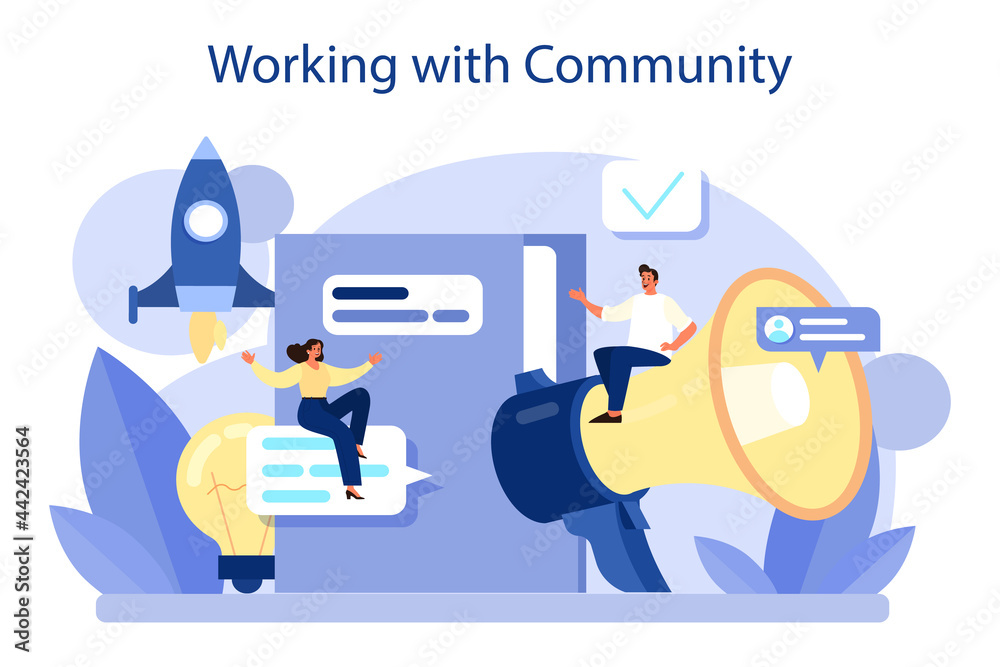 Community working concept. Team building, group of people work