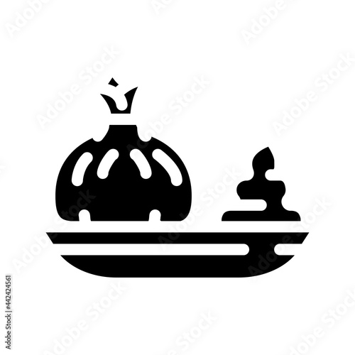 ravioli dish with wasabi glyph icon vector. ravioli dish with wasabi sign. isolated contour symbol black illustration