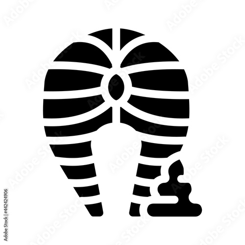fish meal with wasabi glyph icon vector. fish meal with wasabi sign. isolated contour symbol black illustration