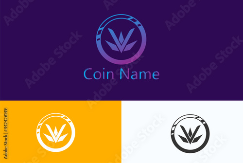 coin digital logo, crypto currency logo template for coin digital asset 