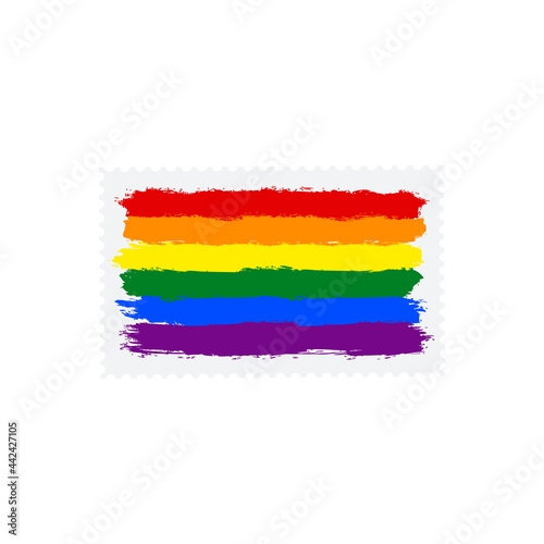 Rainbow LGBT flag - paint style vector illustration.