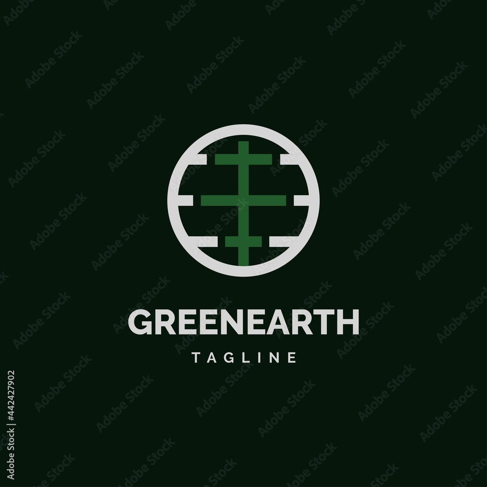 Green earth logo design illustration vector template Green earth logo design illustration vector template