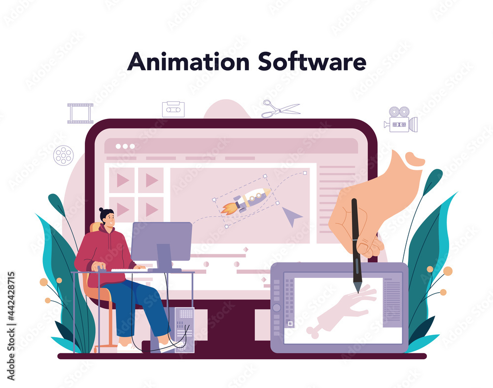 Motion or video designer online service or platform. Artist create Motion or video designer online service or platform. Artist create