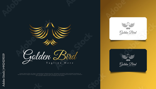Flying Golden Bird Logo Design