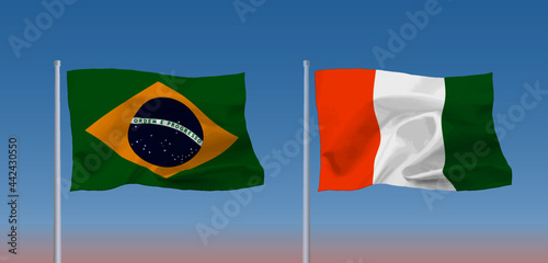 コートジボワールとブラジルの国旗