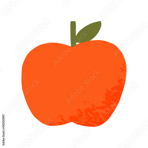 Hand drawn apple food fruit cartoon icon vector illustration