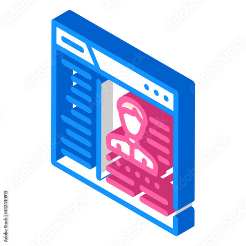 cms with data kyc isometric icon vector. cms with data kyc sign. isolated symbol illustration
