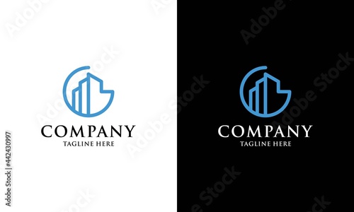 Letter G Construction and Building Artline Logo Template