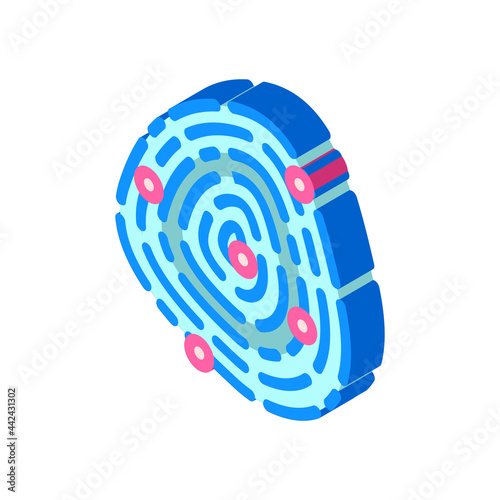 fingerprinting client kyc isometric icon vector. fingerprinting client kyc sign. isolated symbol illustration