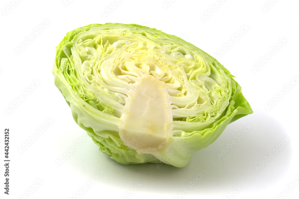 Half of white cabbage isolated on white background Half of white cabbage isolated on white background