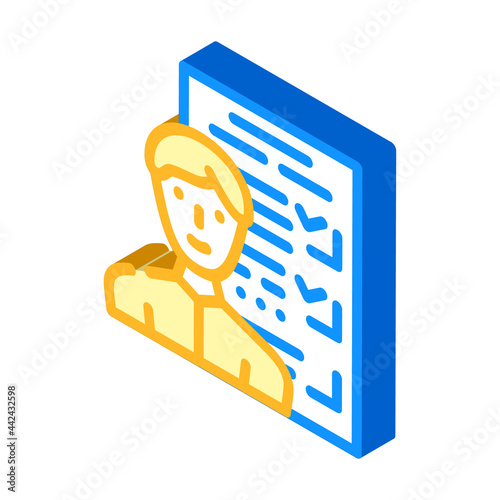customer questionnaire kyc isometric icon vector. customer questionnaire kyc sign. isolated symbol illustration
