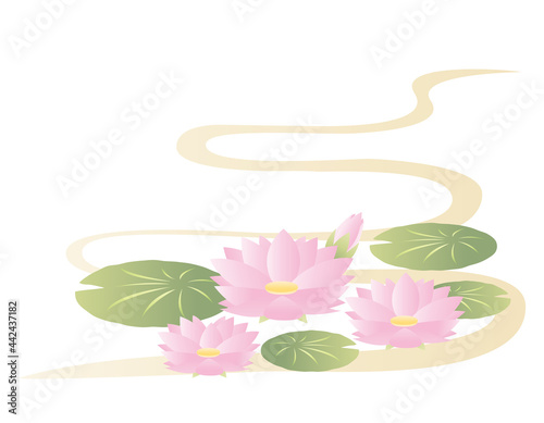 睡蓮の花のベクターイラスト