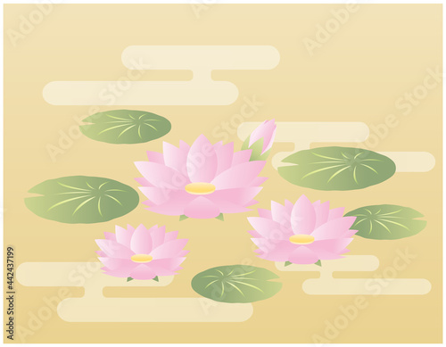 睡蓮の花のベクターイラスト