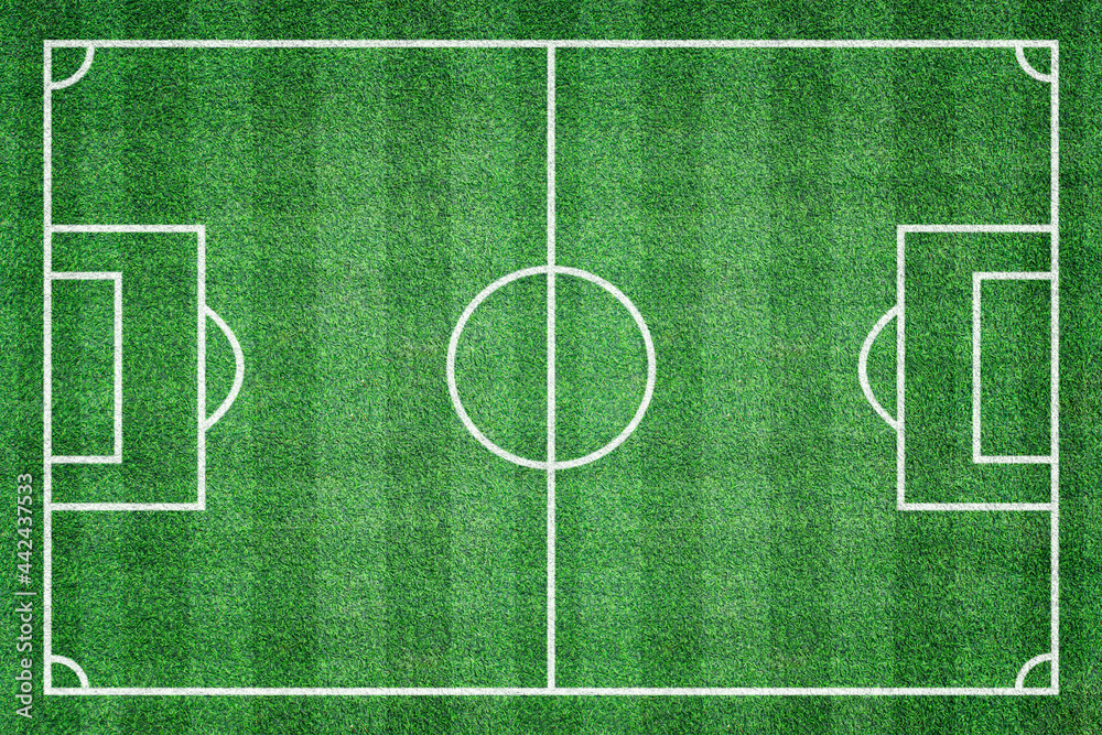 Green grass soccer or football field. Top view lawn court for sport background. Green grass soccer or football field. Top view lawn court for sport background.