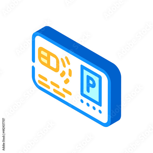 pass card parking isometric icon vector. pass card parking sign. isolated symbol illustration