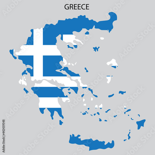 greece map flag on white background. Europe map vector. Travel concept. Vector illustration. Stock image.