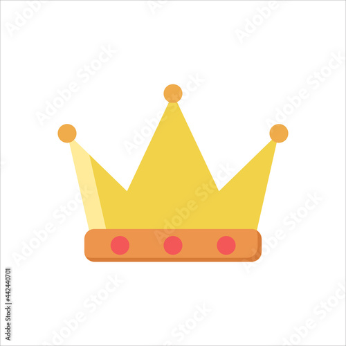 crown icon, flat icon vector illustration isolated on white background. for the theme of kings, kingdoms, treasures and others