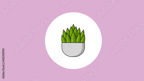 Plantilla de planta casera con maceta