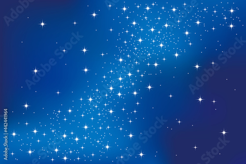 夜空に輝く天の川の背景イラスト