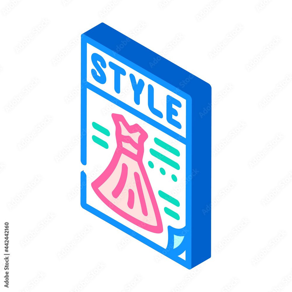 magazine style isometric icon vector. magazine style sign. isolated symbol illustration magazine style isometric icon vector. magazine style sign. isolated symbol illustration
