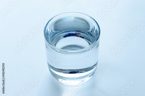 fresh drink water in glass with white background