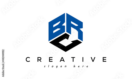 BRC letters creative logo with shield	