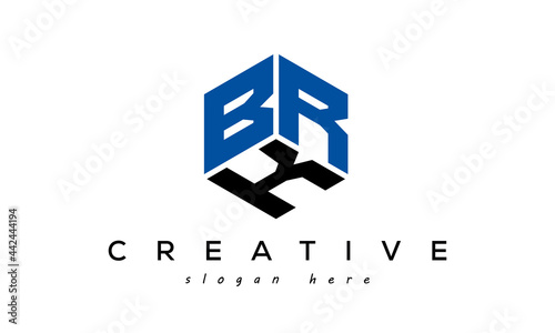 BRK letters creative logo with shield	