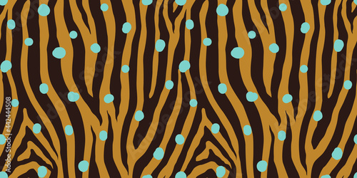 Zebra colorful seamless pattern. Vector animal skin print. Fashion stylish organic texture.