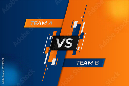 Modern Versus Sports Battle Competition Minimalist Diagonal Blue and Orange Background