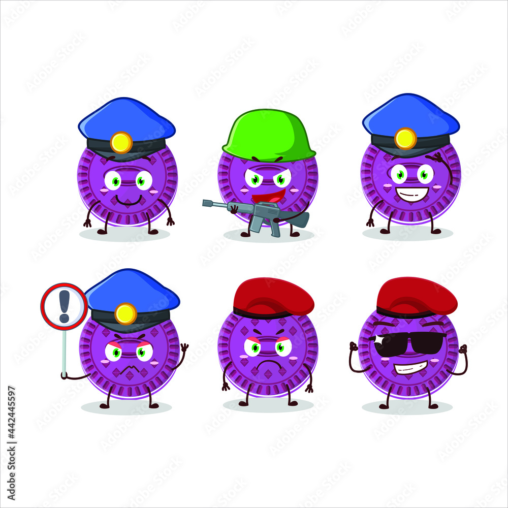 Mascot design style of grapes biscuit character as an attractive supporter. Vector illustration