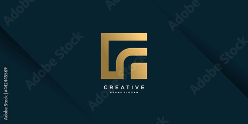 Letter F logo template with unique style Premium Vector part 6