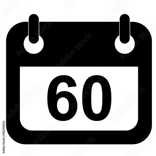 two months icon on white background. 60 days sign. flat style.