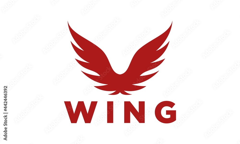 Red wings vector logo Red wings vector logo
