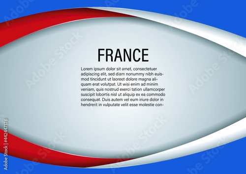 Modern wave vector background with france flag colors
