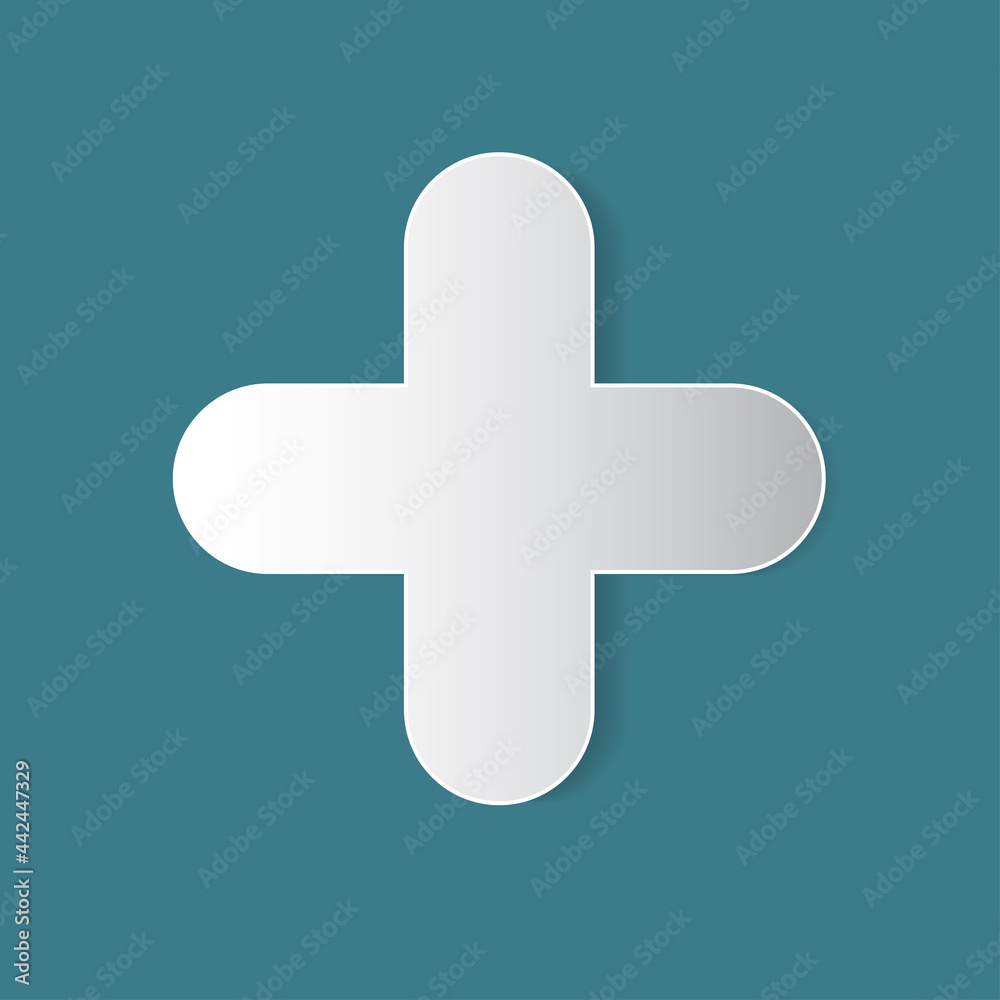 Medical symbol icon or plus icon for web. Vector illustration Medical symbol icon or plus icon for web. Vector illustration