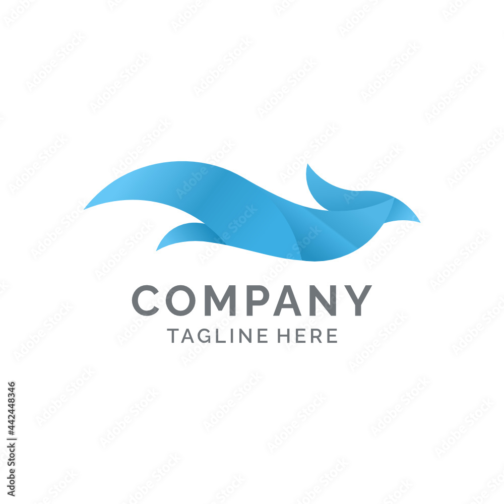 Blue bird modern gradient logo design Blue bird modern gradient logo design