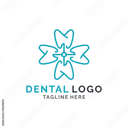 Monoline dental teeth logo design