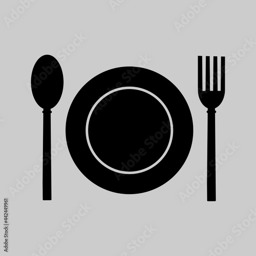 meal icon images vector. spoon fork plate icon vector