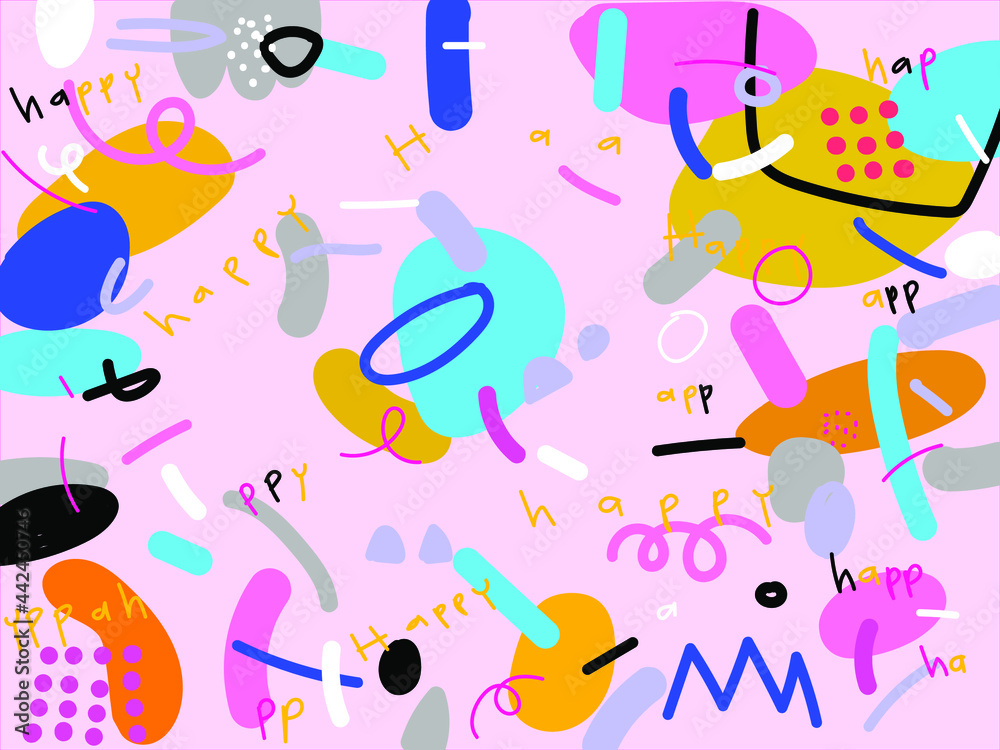 Line and shapes doodle abstract colorful background ,print ,cover,wallpaper vector illustration design. Line and shapes doodle abstract colorful background ,print ,cover,wallpaper vector illustration design.