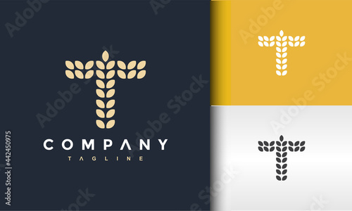 letter T rice logo