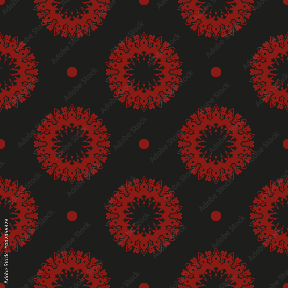 Chinese black and red abstract seamless vector background. Indian floral element. Graphic ornament for wallpaper, fabric, wrapping, packaging. Chinese black and red abstract seamless vector background. Indian floral element. Graphic ornament for wallpaper, fabric, wrapping, packaging.