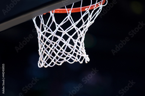 Basketball hoop isolated on black background. Professional sport concept