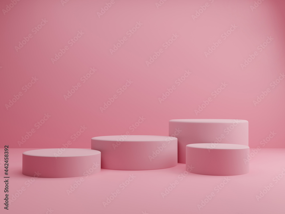 Pink podium for placing products Pink podium for placing products