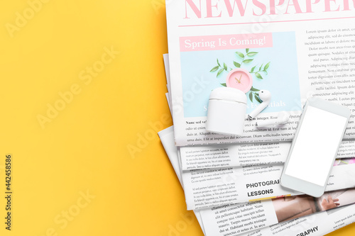 Composition with newspapers...