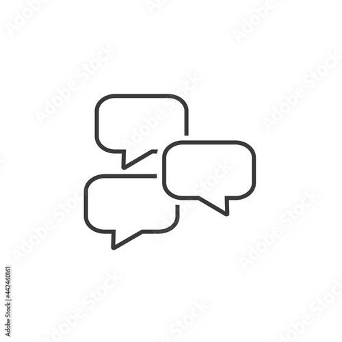 Three speech bubbles, vector, icon, sign.