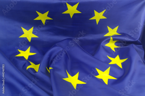 European Union flag background. Close up of EU flag.