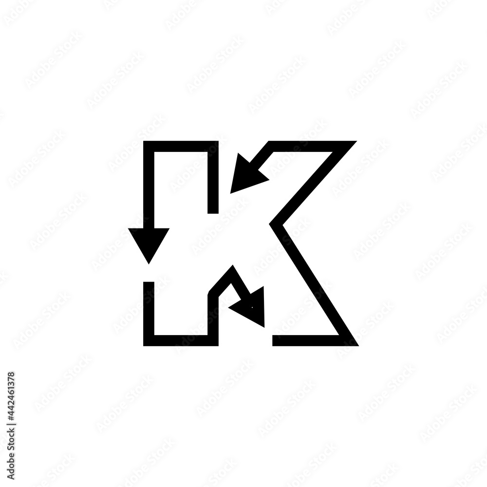 k letter recycle logo vector icon illustration k letter recycle logo vector icon illustration