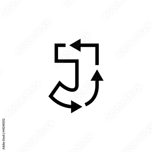 j letter recycle logo vector icon illustration