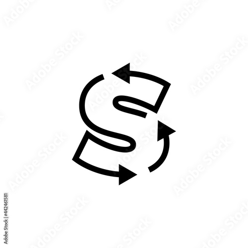 s letter recycle logo vector icon illustration